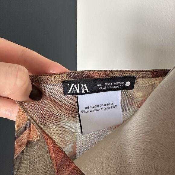 Zara Studio Of Apelles Willem Van Haecht Bodysuit Mesh Top Bloggers Favorite - Picture 9 of 11